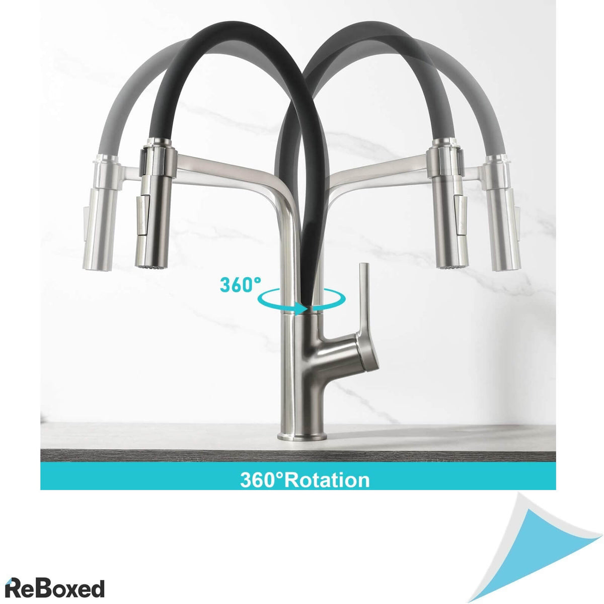 CREA Baterie de Bucatarie Otel Rotativa cu Pulverizator 2 Moduri