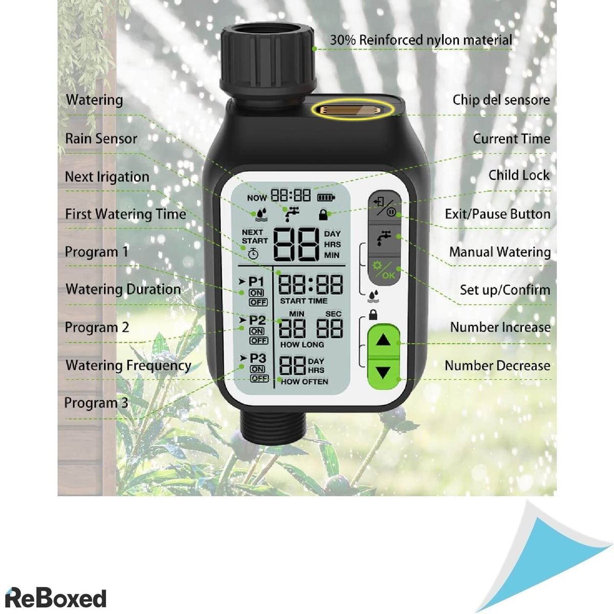 CROSOFMI Computer Timer Irigatie 3 Moduri Senzor de Ploaie