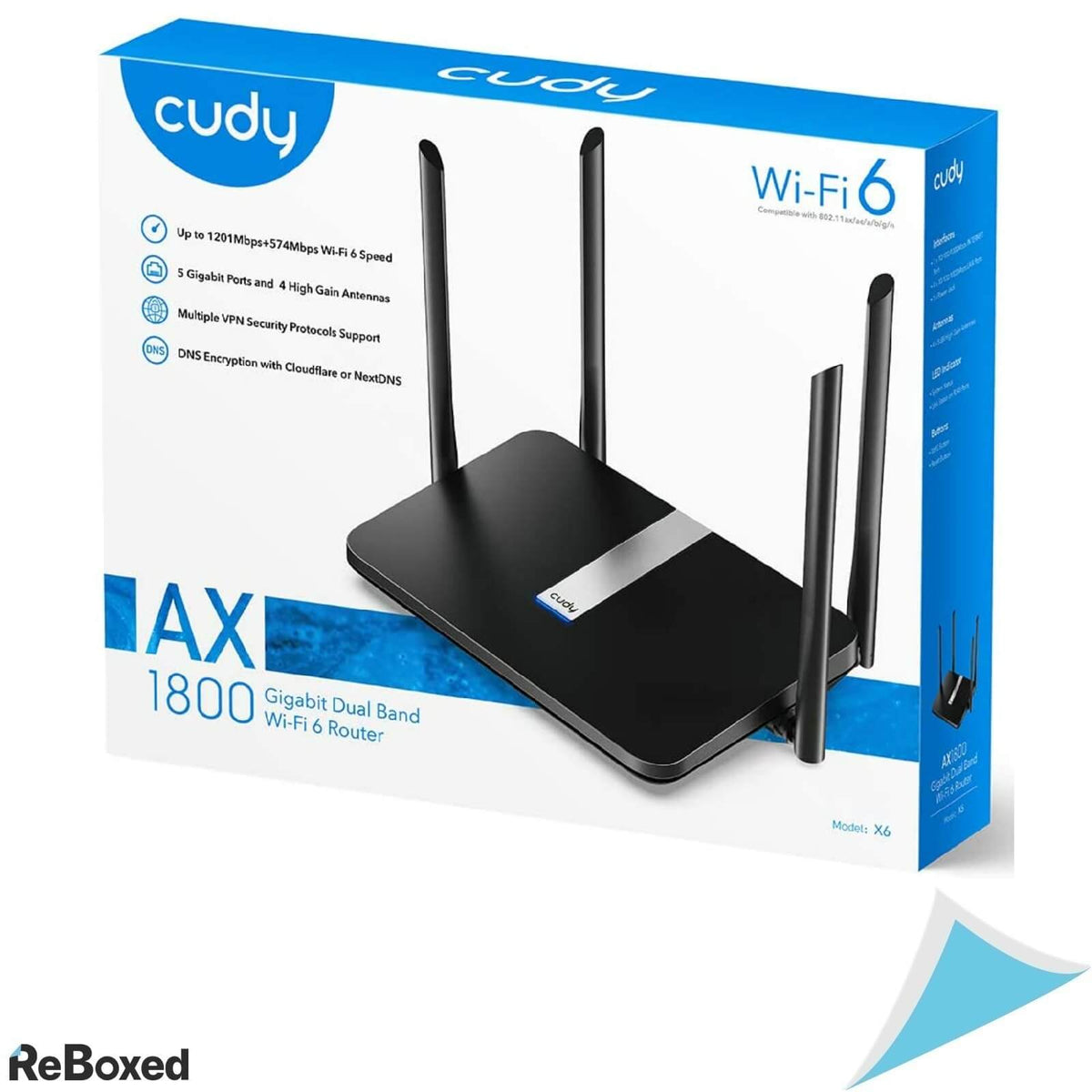 Cudy AX1800 X6 Router WiFi 6 Mesh Gigabit 574 - 1201 Mbps VPN