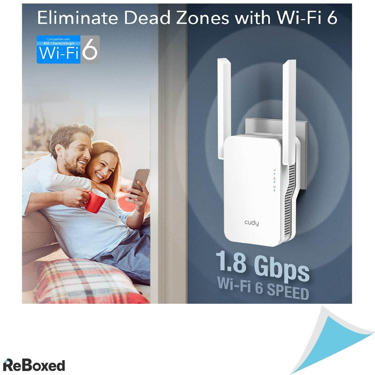 Cudy RE1800 Dual Band Range Extender AX1800 WiFi 6 Mod AP