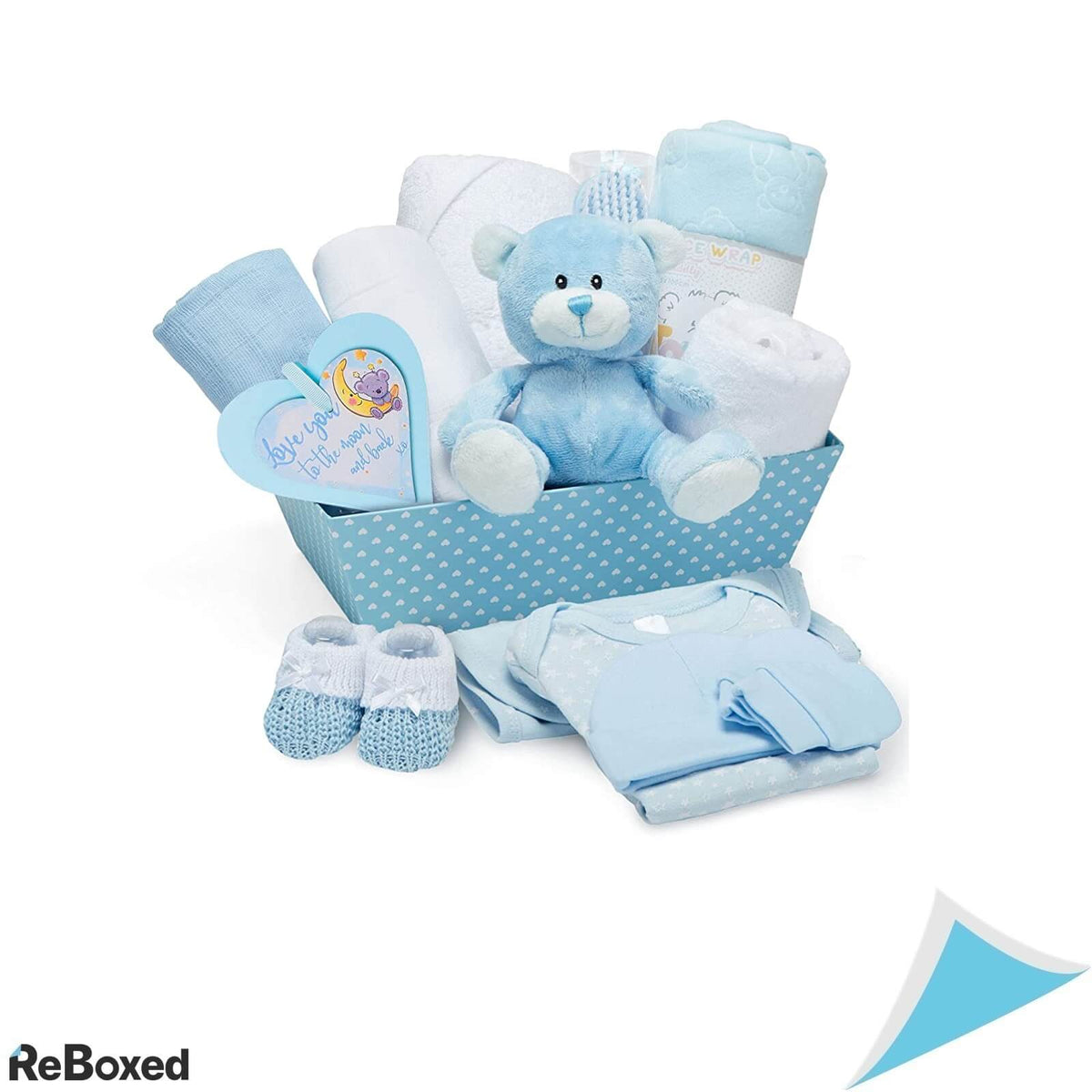 Cutie Cadou Set Nou Nascuti tematica Albastra Baietei