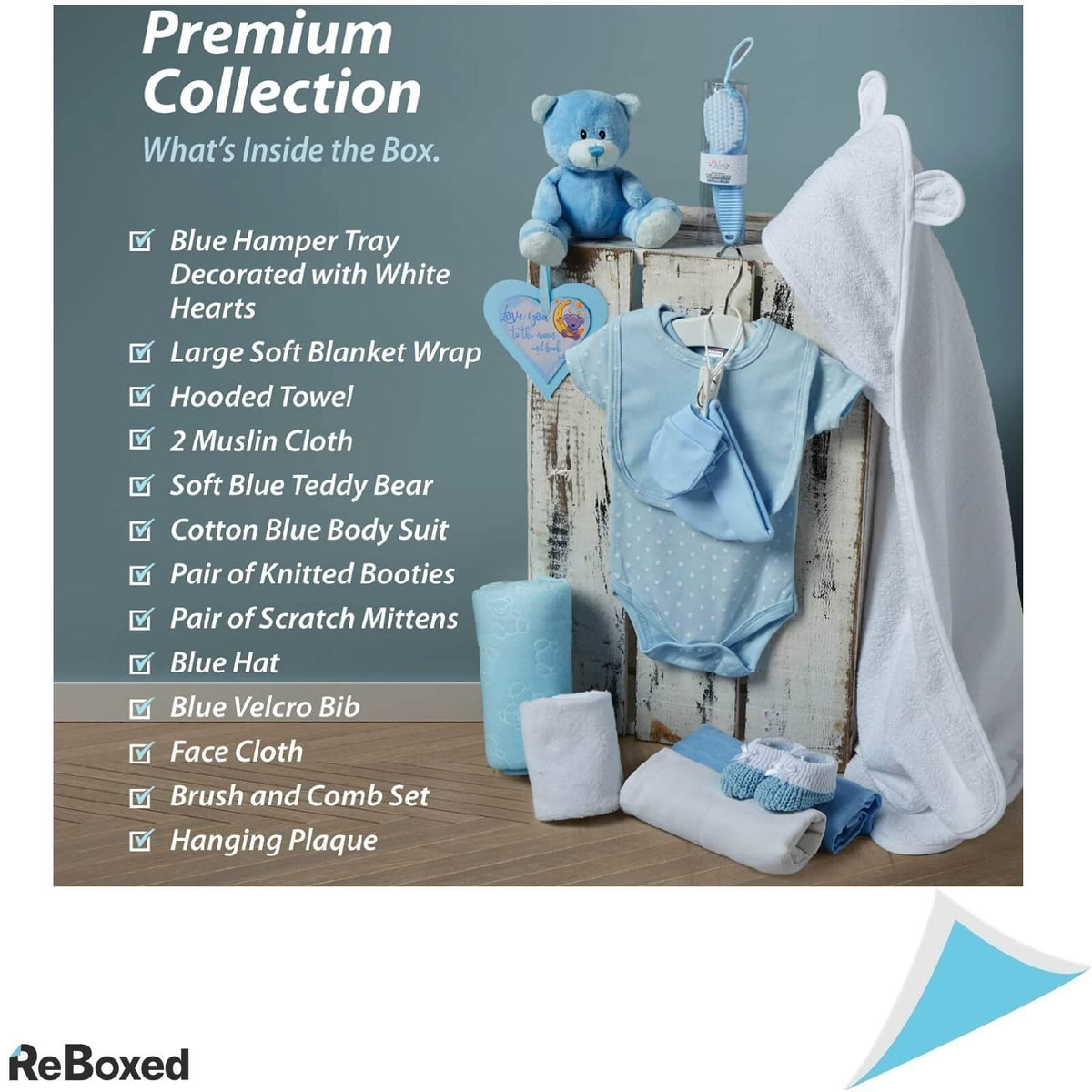 Cutie Cadou Set Nou Nascuti tematica Albastra Baietei