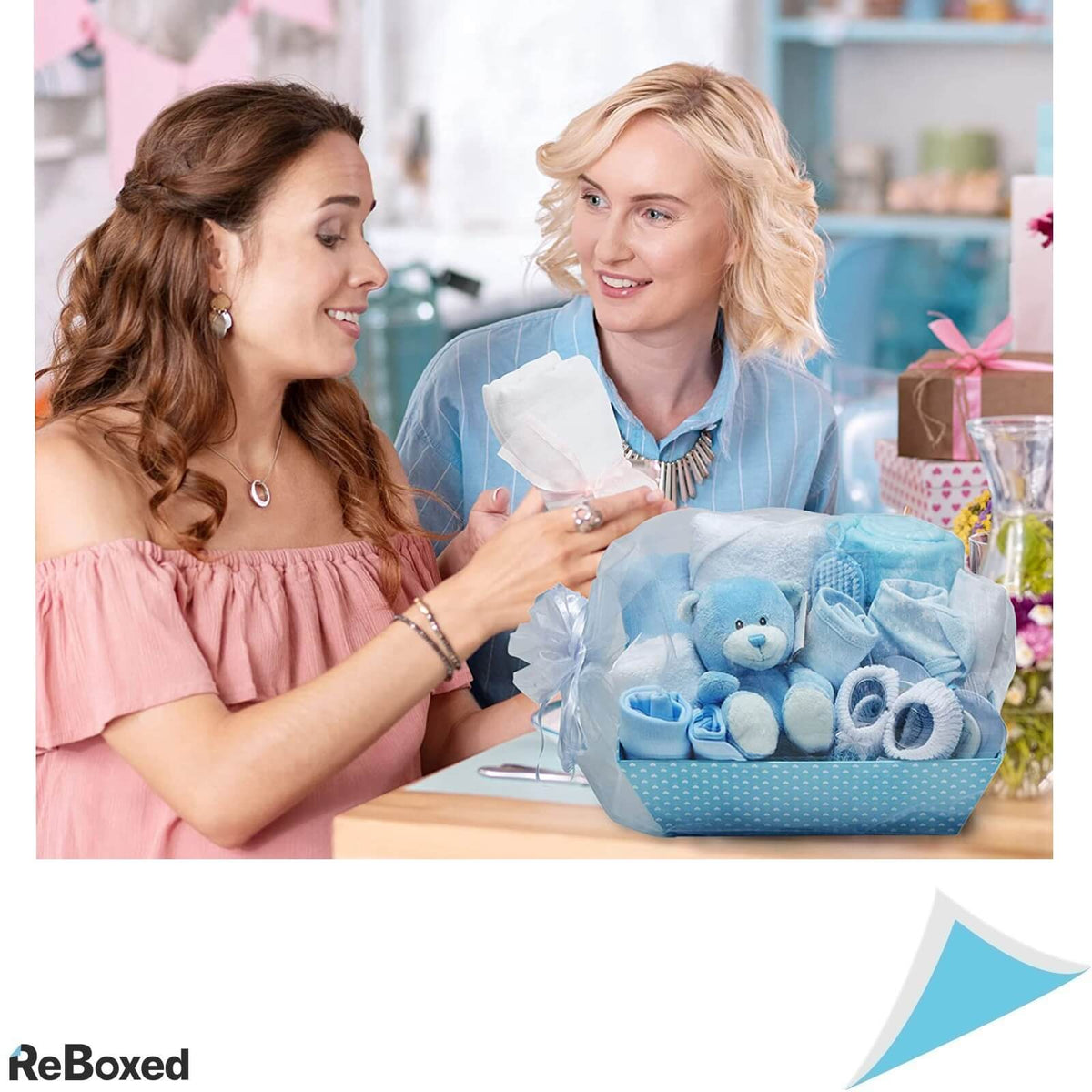 Cutie Cadou Set Nou Nascuti tematica Albastra Baietei