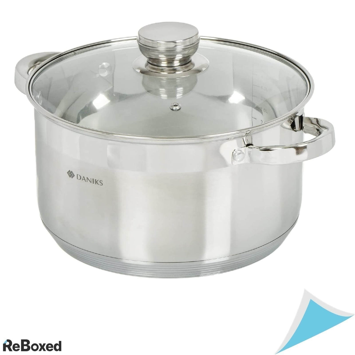 Daniks 4 Quart Oala Inductie Otel Capac Sticla 20cm 3l