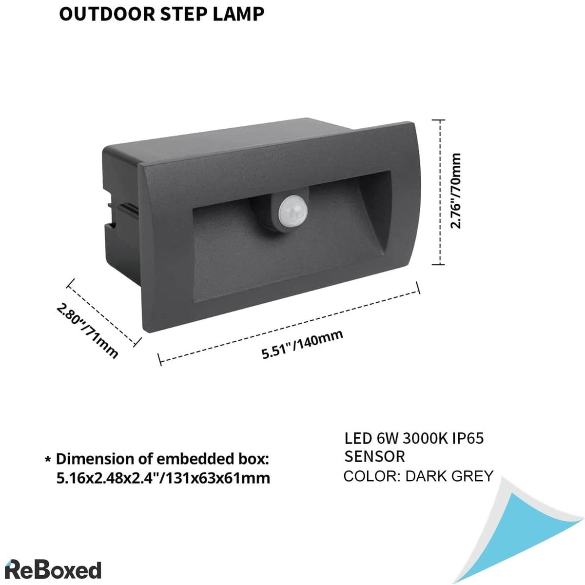 DAWALIGHT Lampa Incastrabila cu Senzor Impermeabila LED 6W IP65