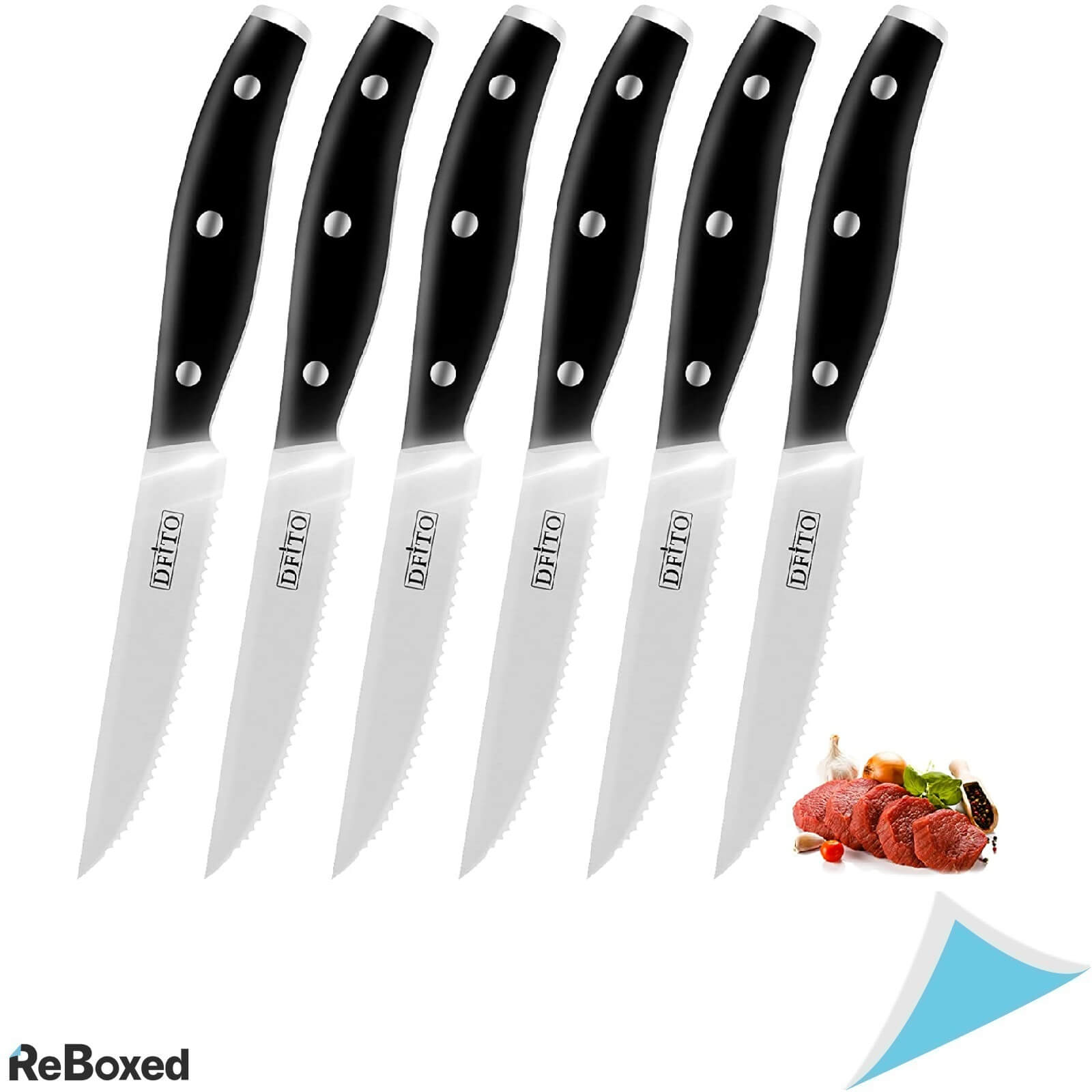 dFito Set 6 Cutite Carne Pizza Otel si Maner Antialunecare