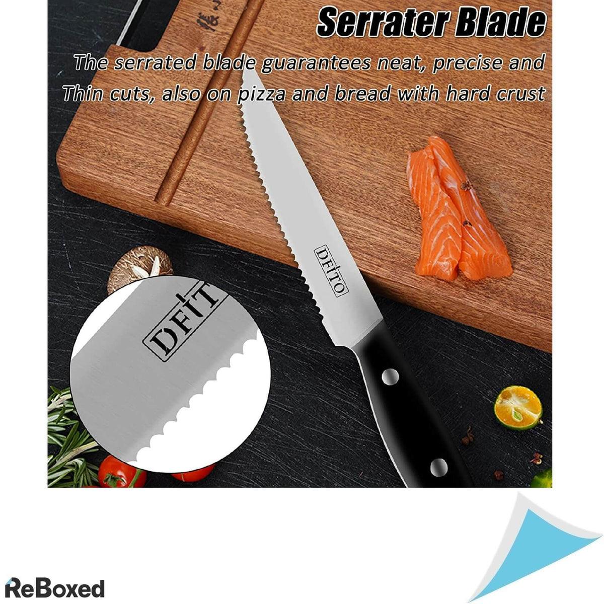 dFito Set 6 Cutite Carne Pizza Otel si Maner Antialunecare