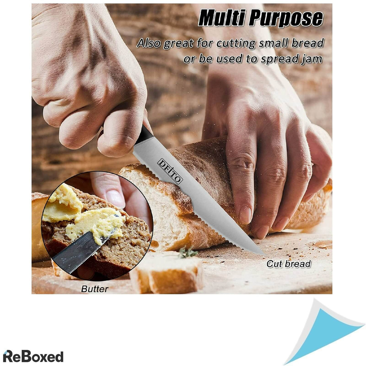 dFito Set 6 Cutite Carne Pizza Otel si Maner Antialunecare