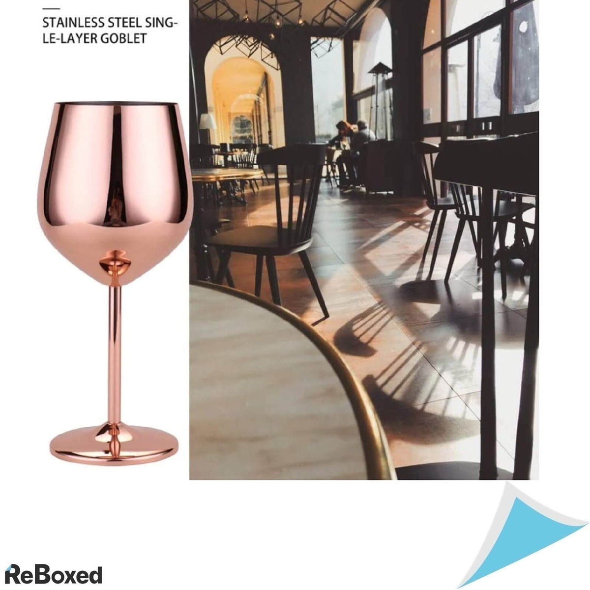 D L D Set 2 Pahare 500ml de Vin Otel Inoxidabil 304 Cuprat