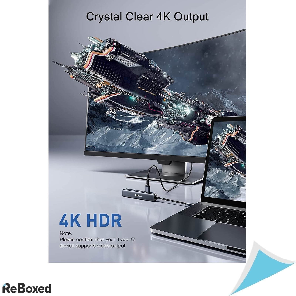 Dockteck Adaptor 5in1 USB-C HDMI 4K Ethernet 1Gbps USB 3.0