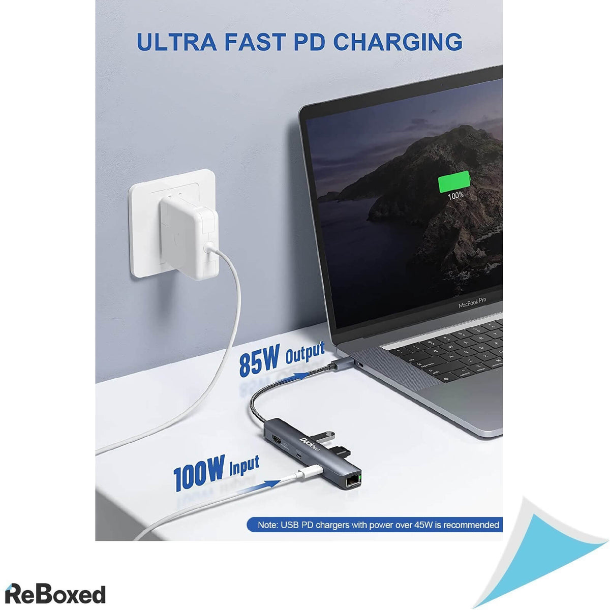 Dockteck Adaptor 6in1 100W PD USB-C HDMI 4K Ethernet USB3.0