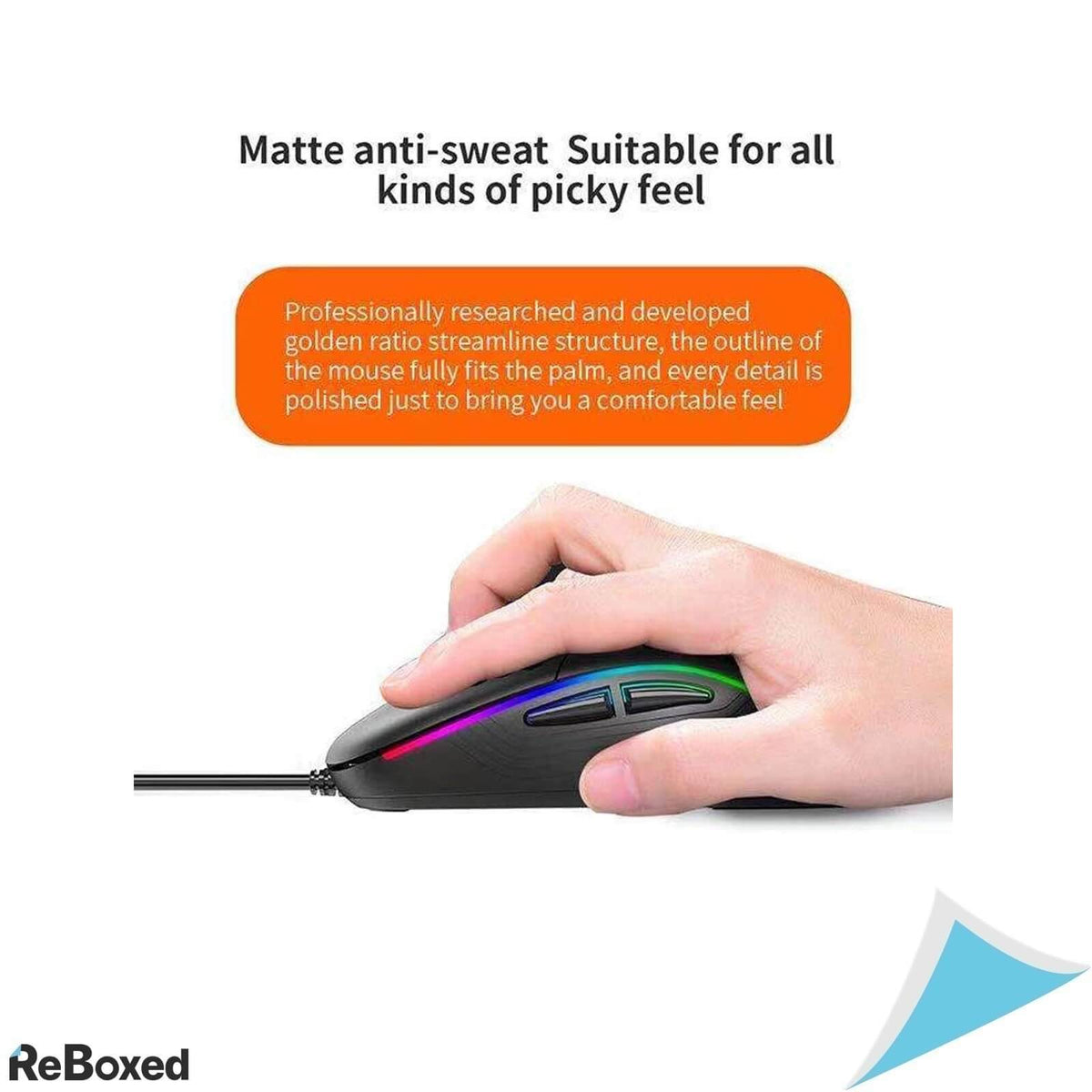 EfficVerwal Designer Mouse RGB UltraUsor Anti-Praf 12400dpi