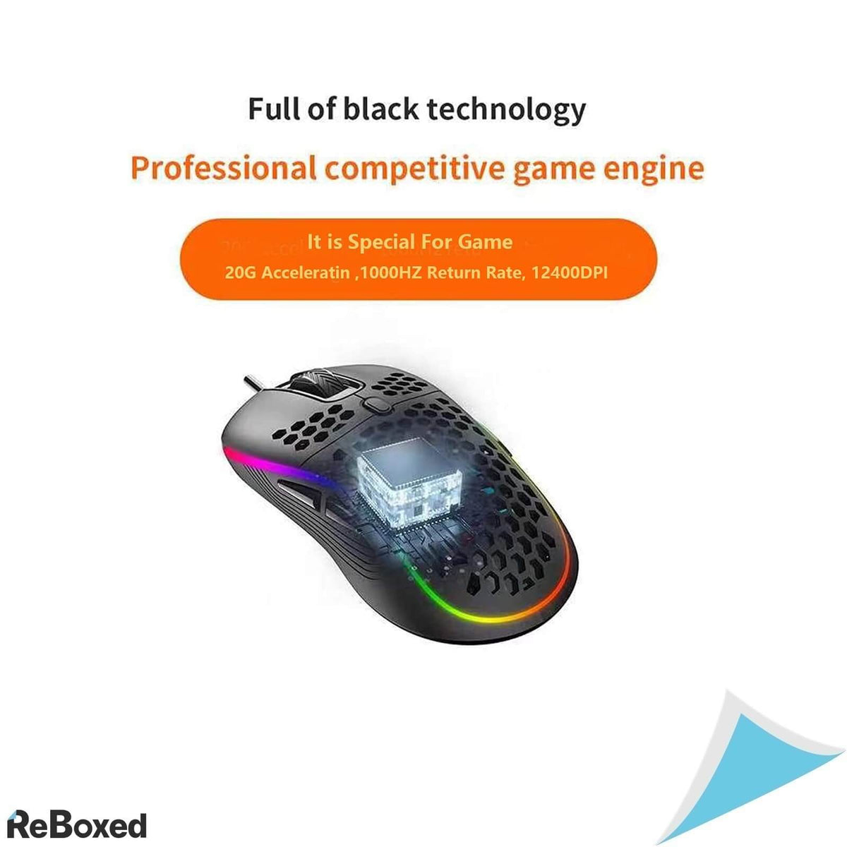 EfficVerwal Designer Mouse RGB UltraUsor Anti-Praf 12400dpi