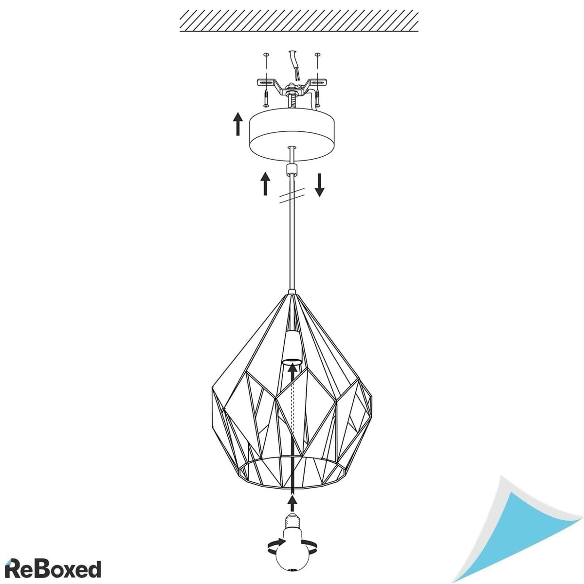 Eglo Carlton Pendant Lampadar Retro 38.5 cm cu 1 soclu E27