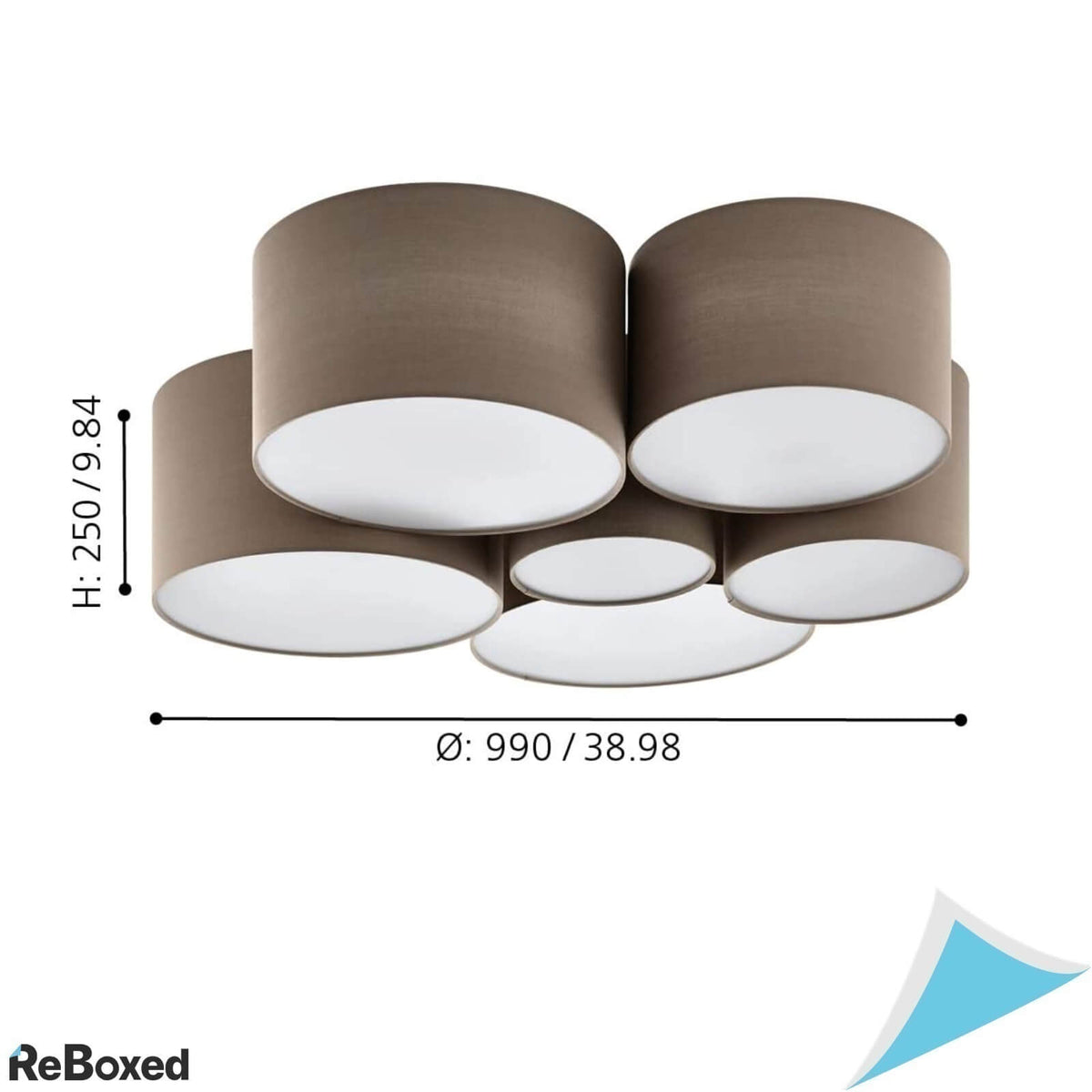 Eglo 98409 Pastore Plafoniera 6 x E27 40W 230V Otel si Textil