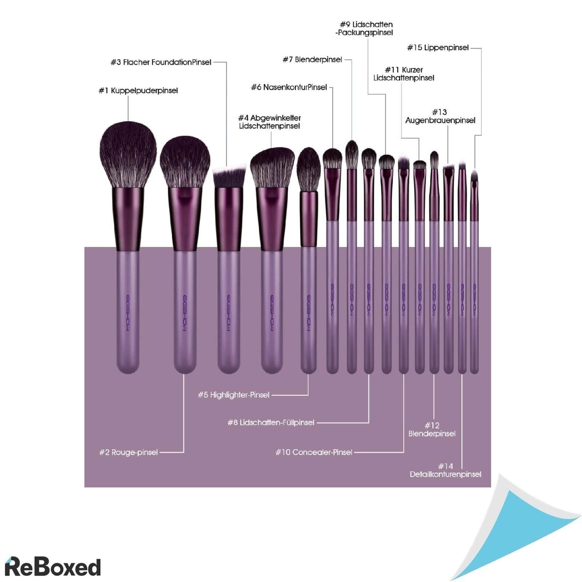 EigShow Set de 15 Pensule Cosmetice Profesionale Fibra Porumb