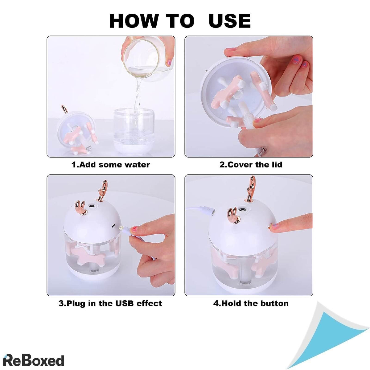 Ekkong Mini Umidificator USB Ultrasonic Silentios si Lumina LED