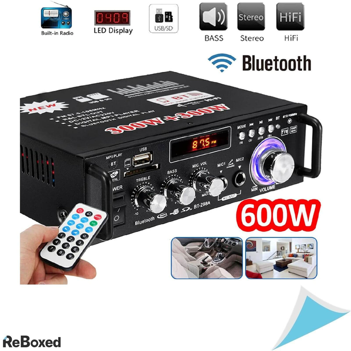 Etlephe Amplificator Audio Bluetooth FM Card 40W