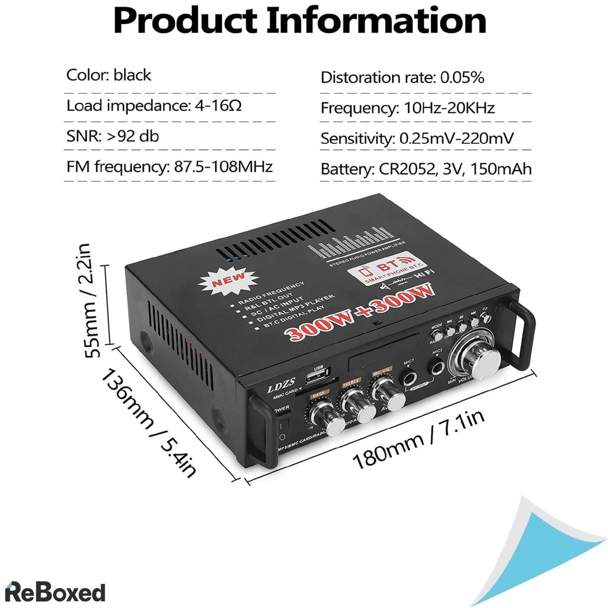 Etlephe Amplificator Audio Bluetooth FM Card 40W