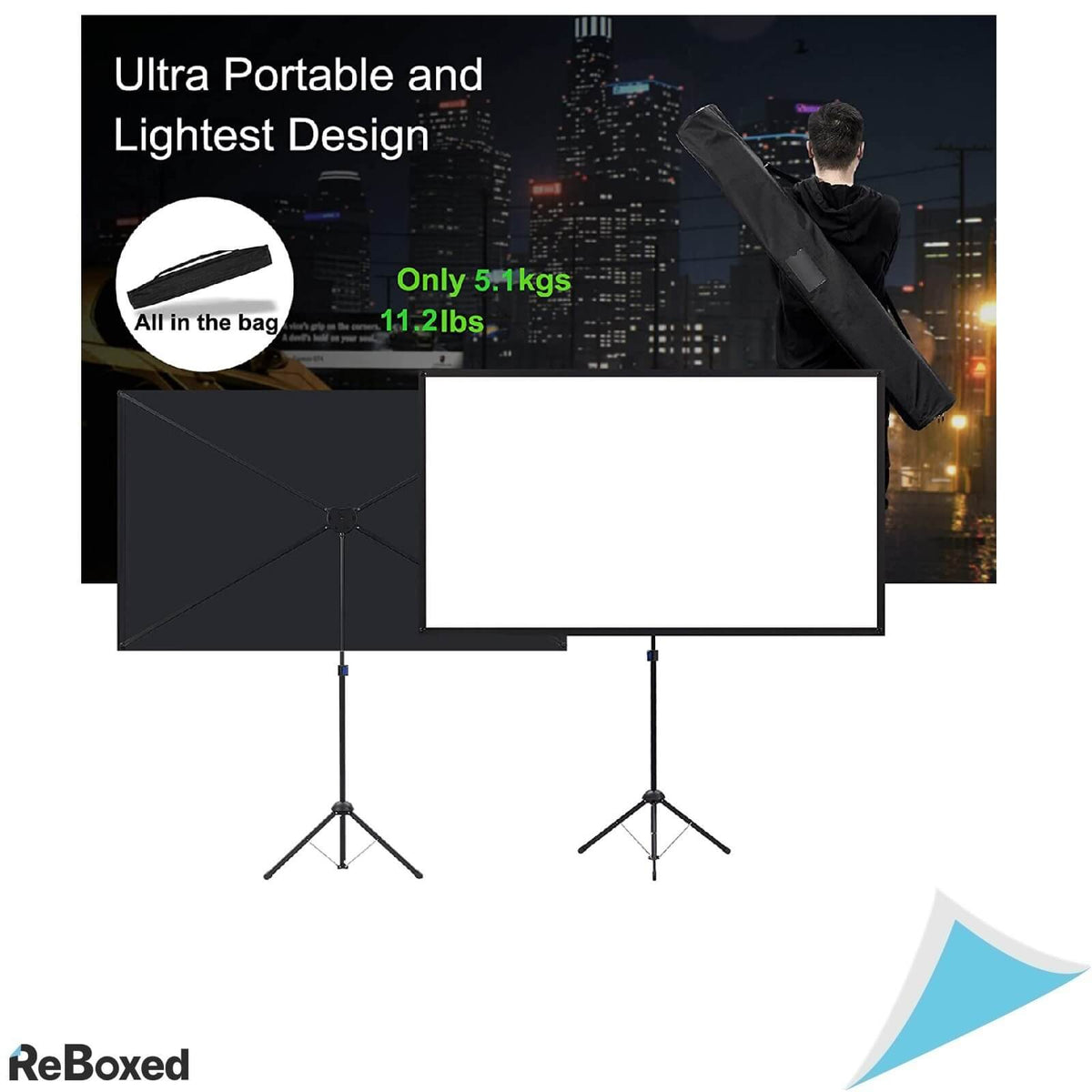 Ecran Videoproiector cu Gain 1.2 Trepied 100 inch 16:9 4K UHD