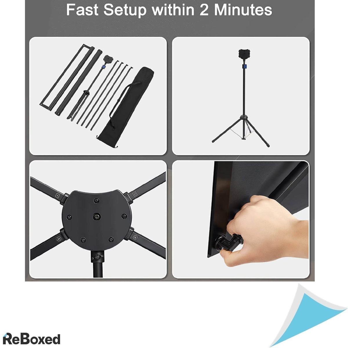 Ecran Videoproiector cu Gain 1.2 Trepied 100 inch 16:9 4K UHD