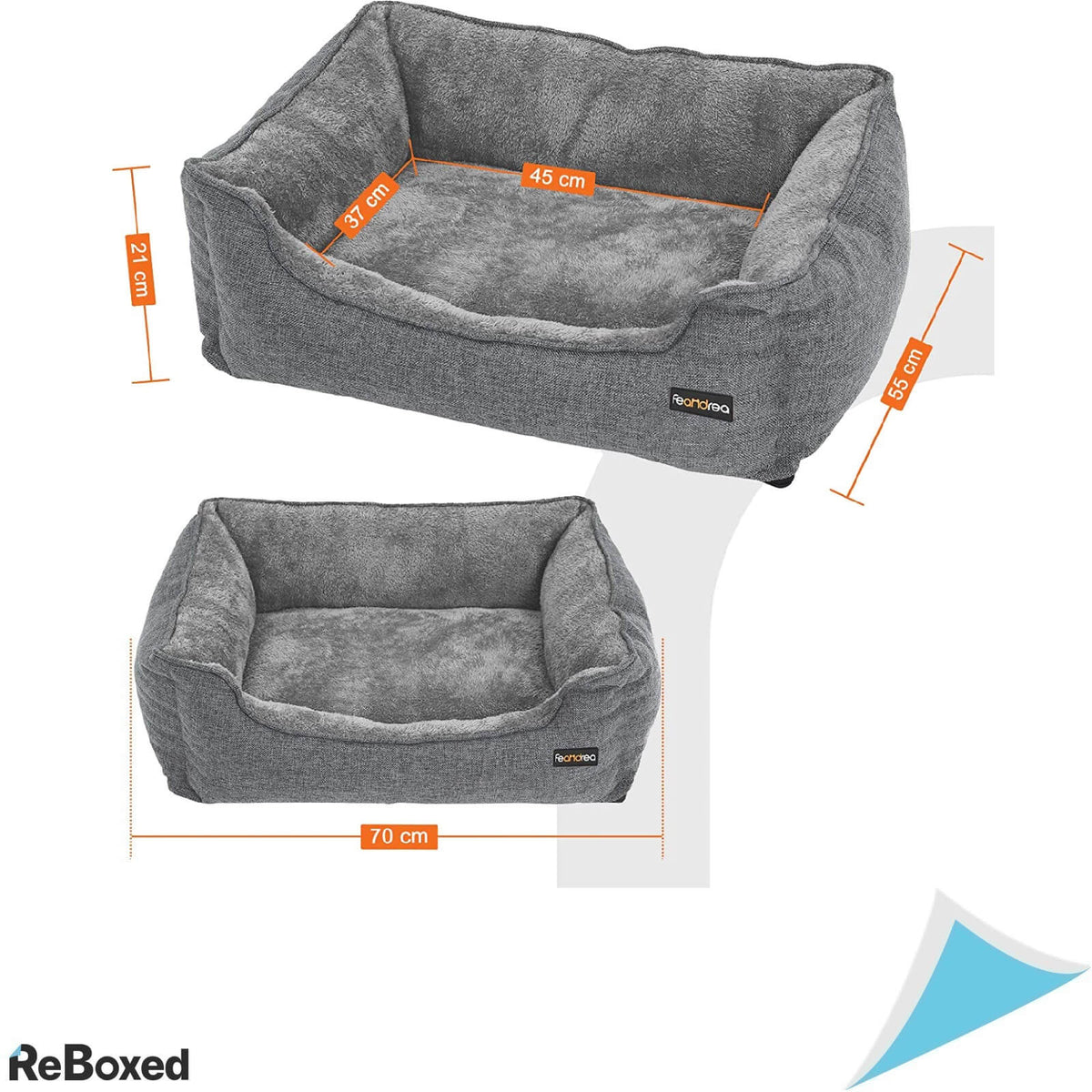 Feandrea Pat Caini si Pisici Husa Detasabila 70x55x21cm Gri