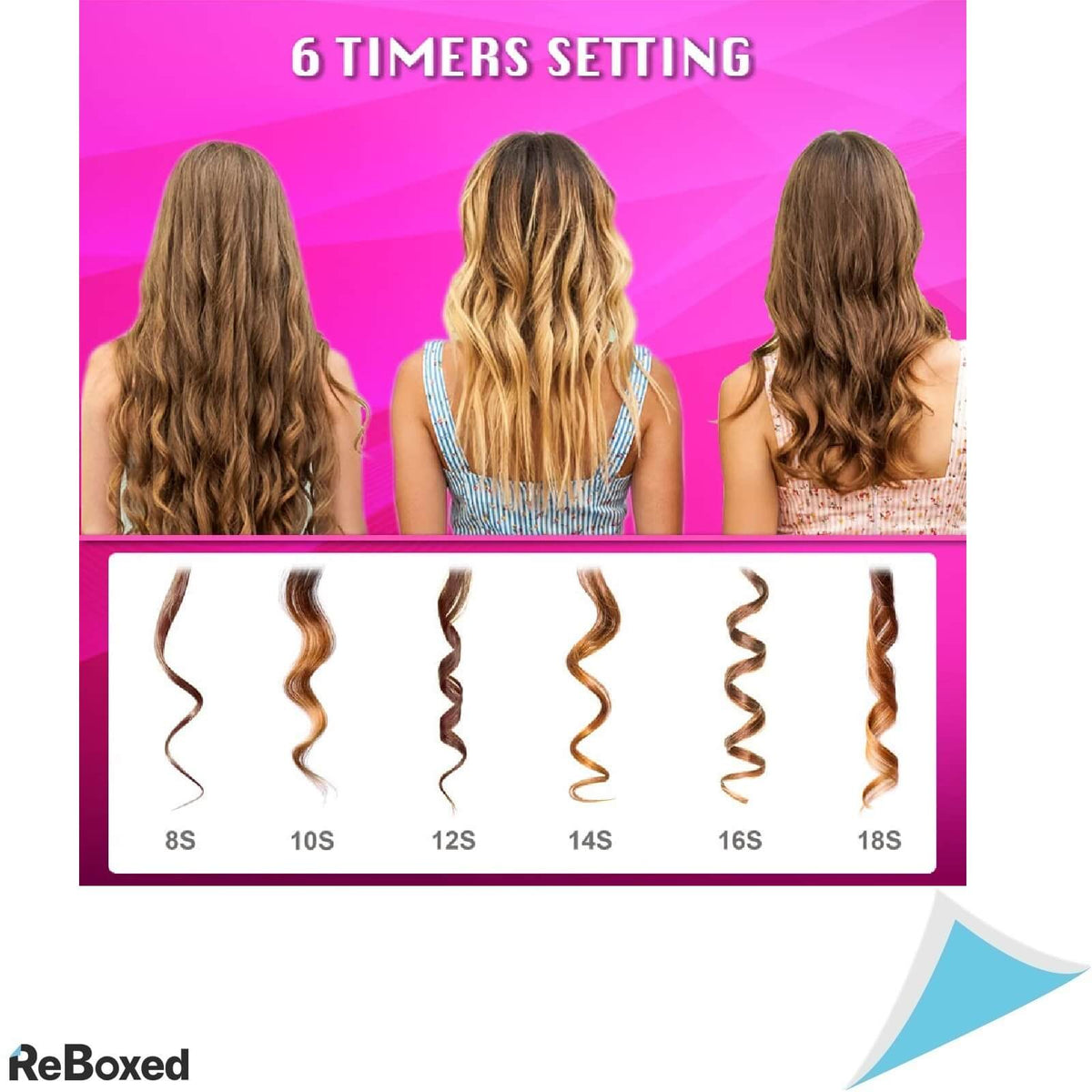 Ondulator Automat Ceramic Portabil 6 Setari Temperatura Acumulator