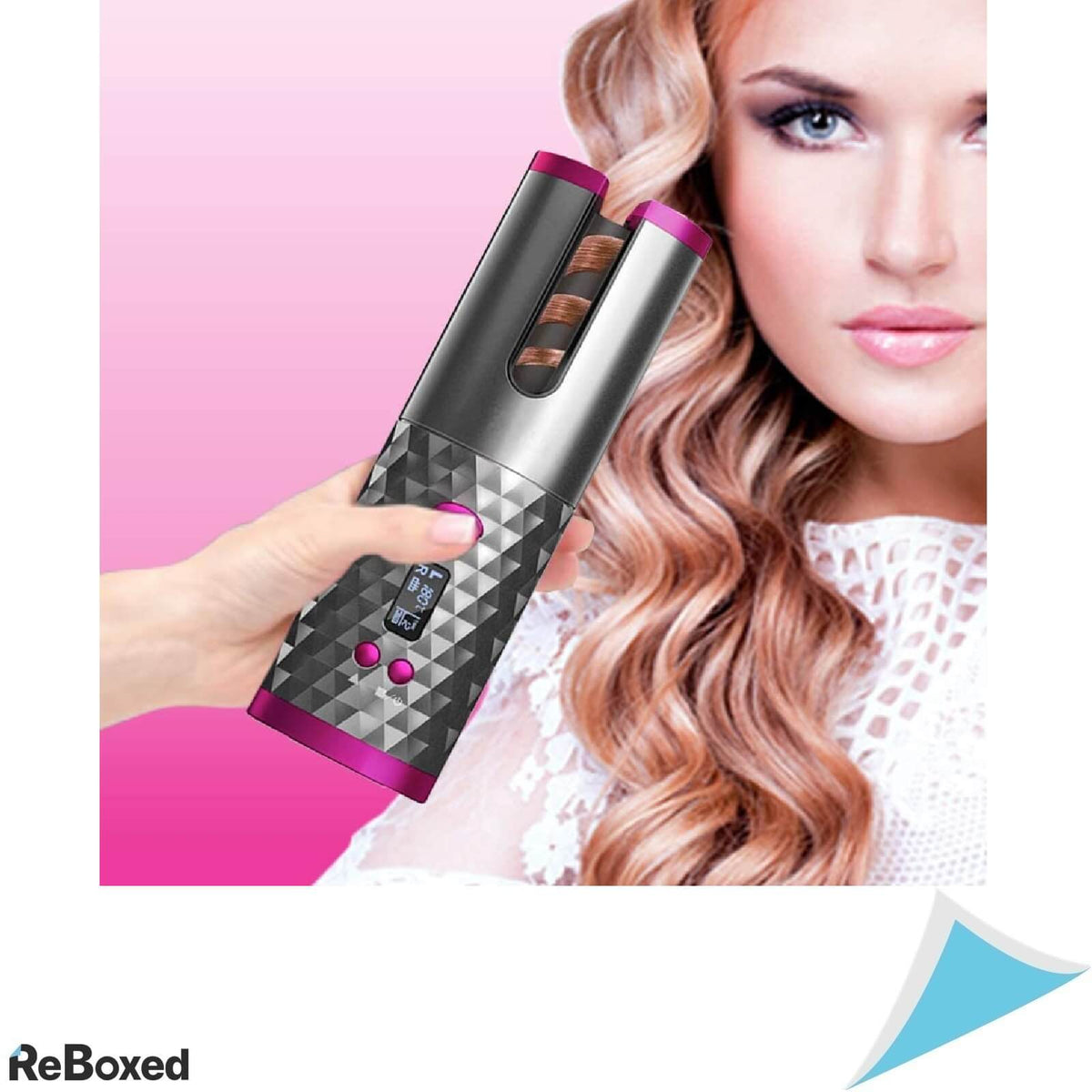 Ondulator Automat Ceramic Portabil 6 Setari Temperatura Acumulator