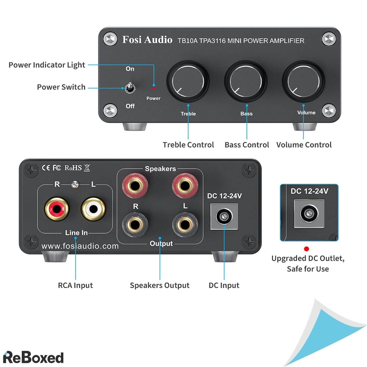 Fosi Audio TB10A Amplificator 2 x 100W Clasa D TPA3116D2