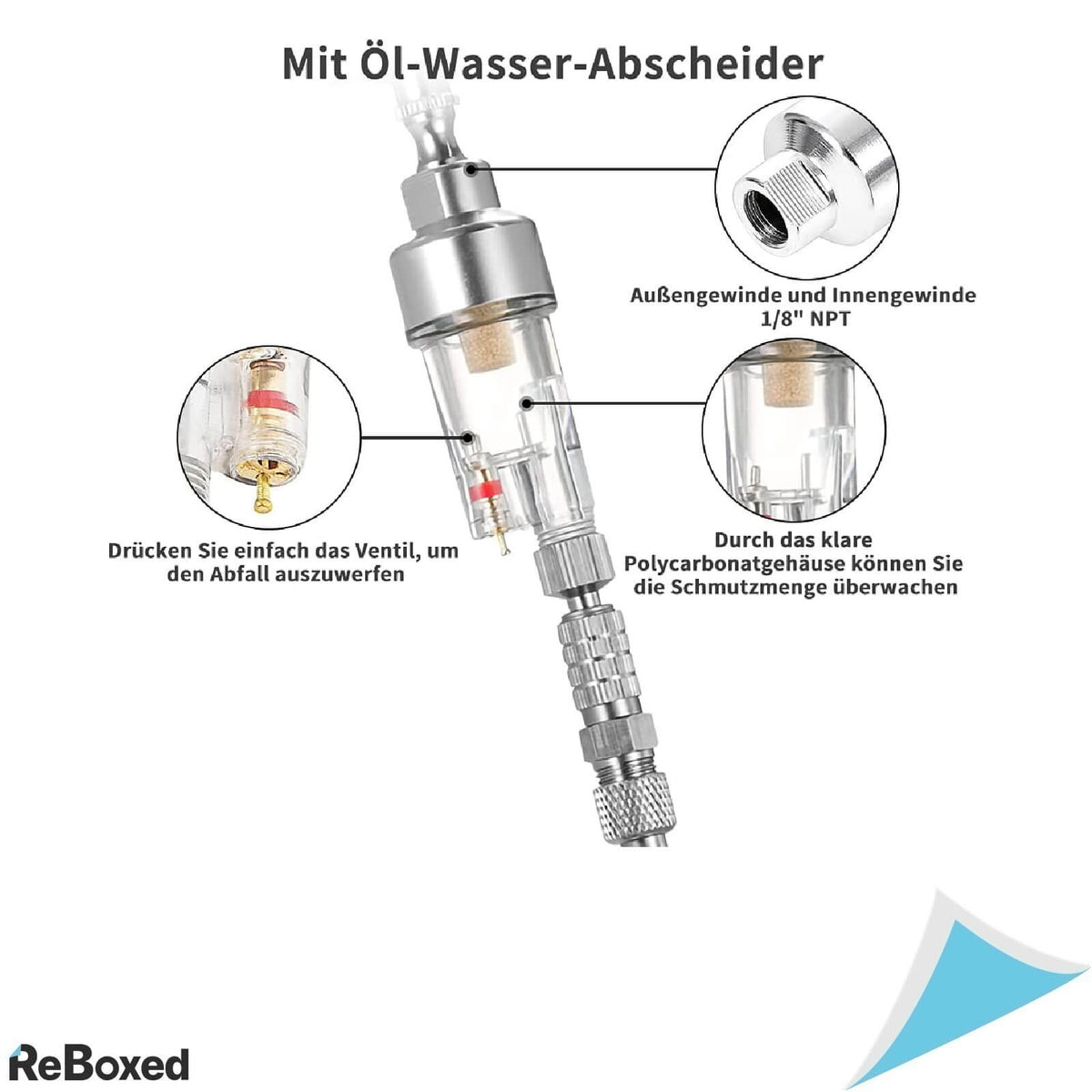 Ganzton SP180K Set Airbrush Profesional cu Duze 0.2 0.3 0.5 mm