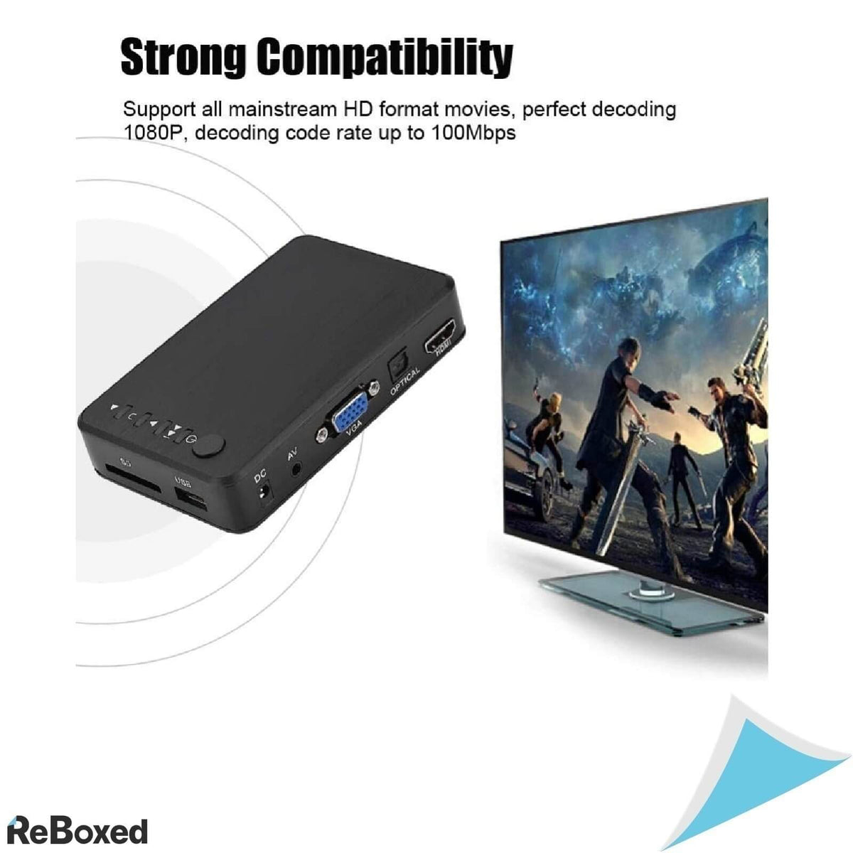 Garsent Player 1080p Multimedia USB HDD SD Player Telecomanda