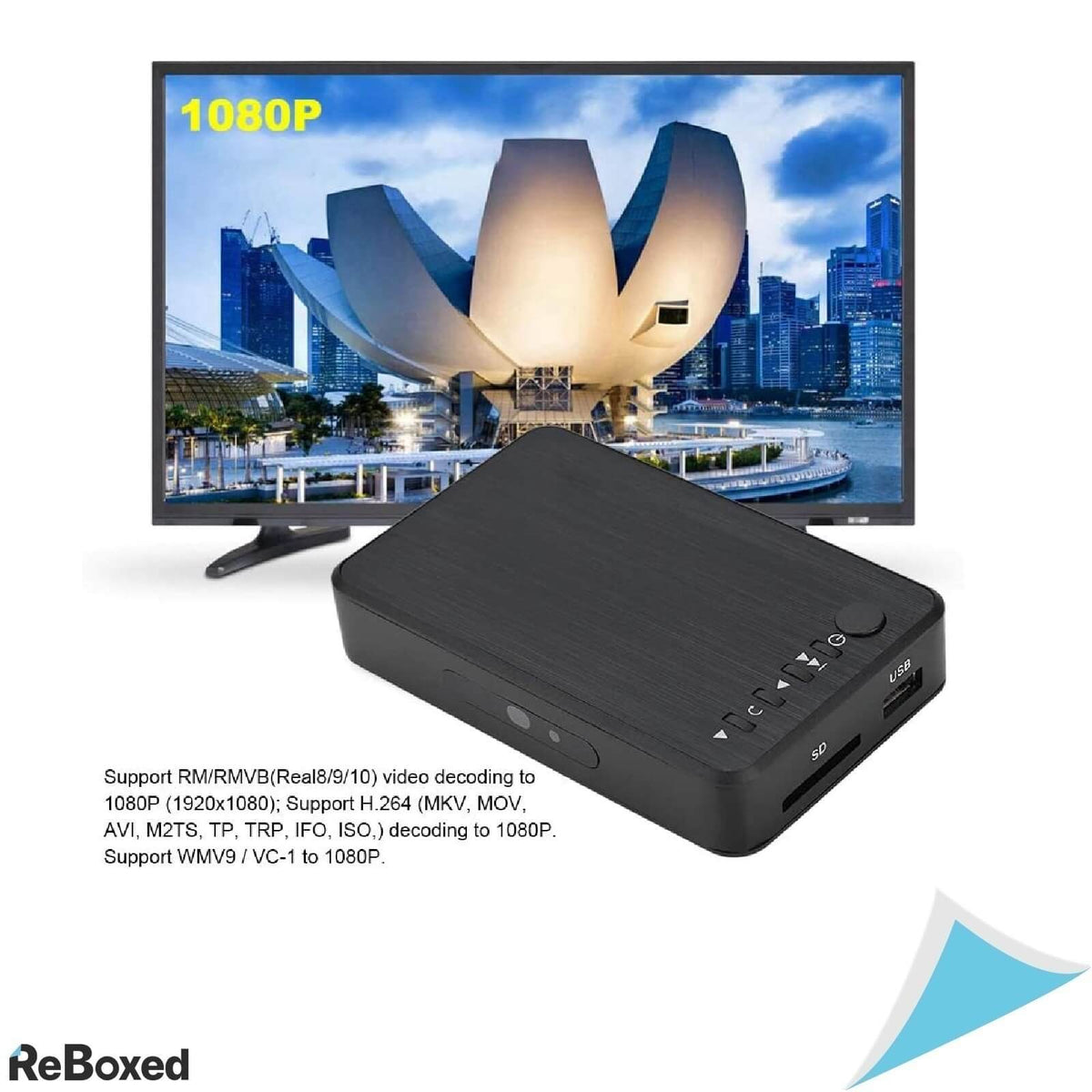 Garsent Player 1080p Multimedia USB HDD SD Player Telecomanda