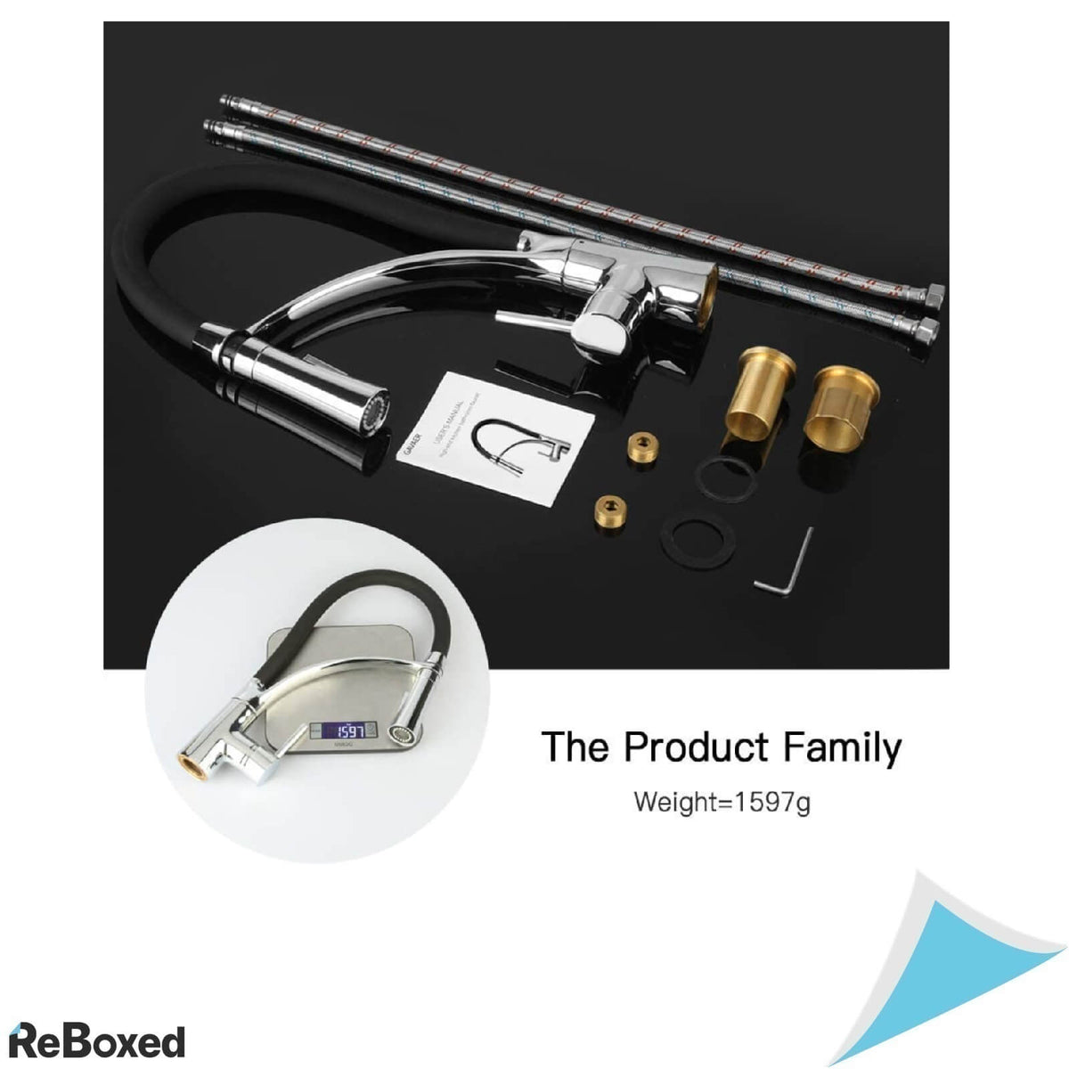 Gavaer Baterie de Bucatarie Rotativa cu Furtun Silicon Moale