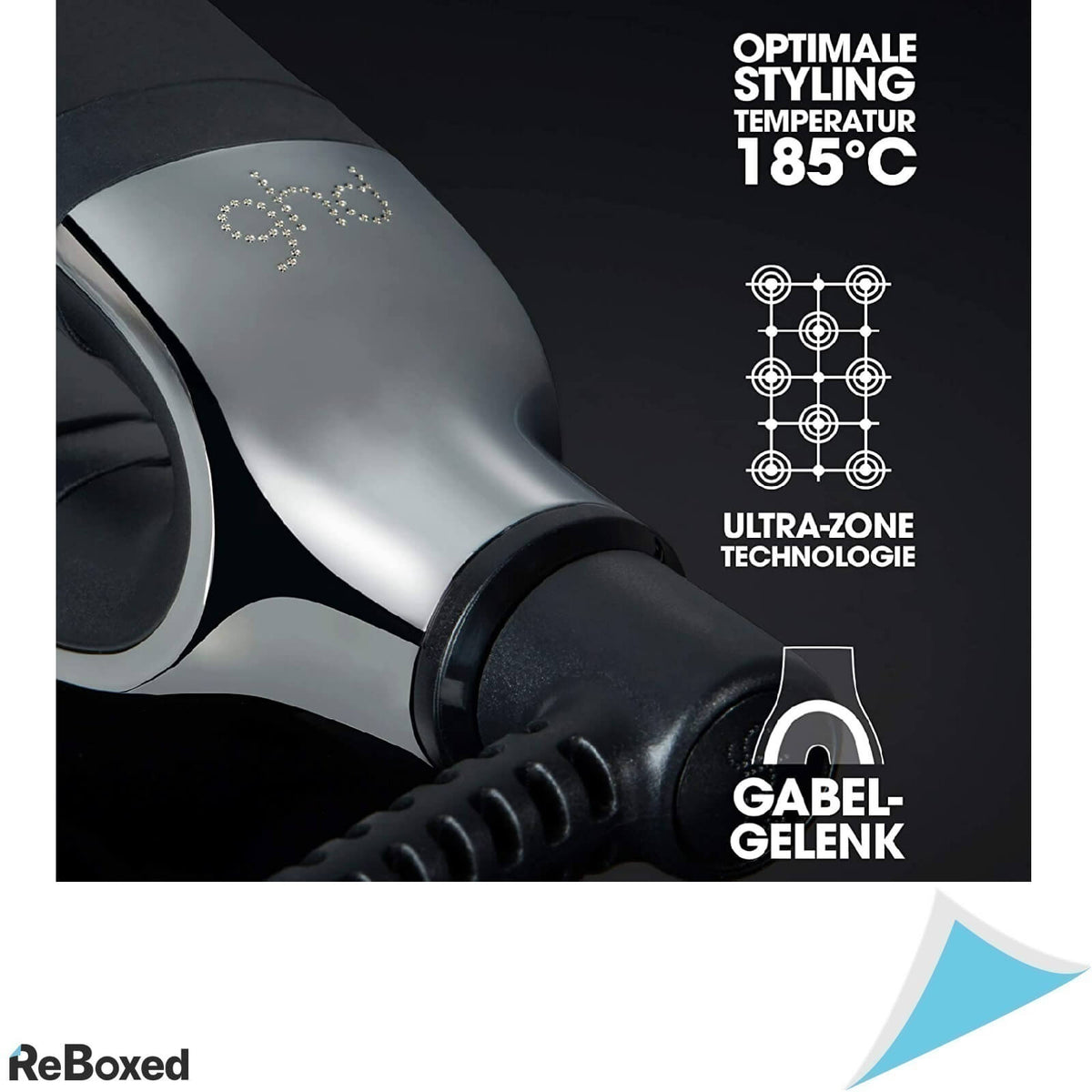 ghd Platinum+Styler Placa Profesionala Par la 185 grade Negru