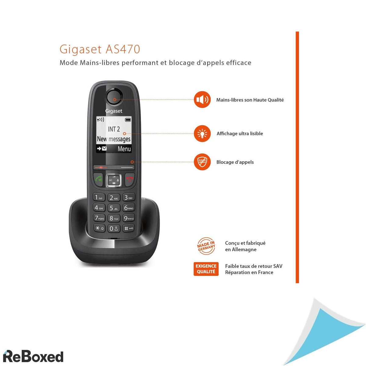 Siemens Gigaset AS470 SOLO Telefon DECT fara Fir cu Ecran LCD