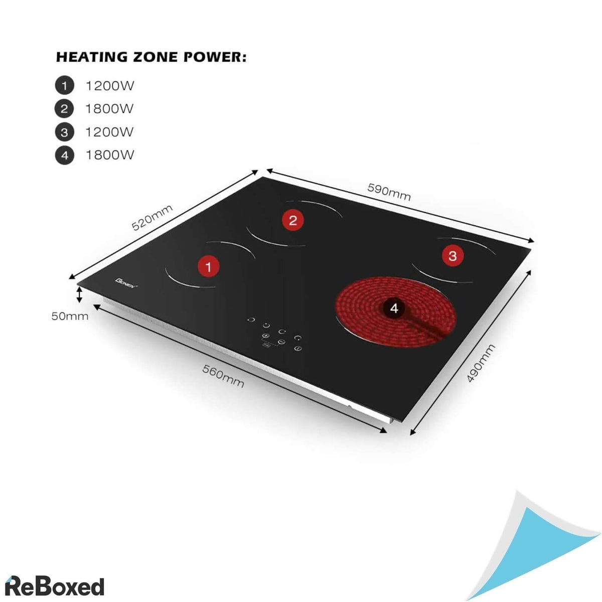 Gionien Plita Electrica Ceramica Incastrabila 60cm 4 zone