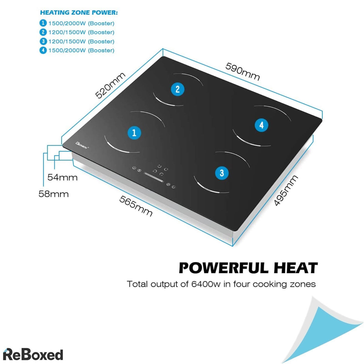 Gionien Plita Inductie Incorporabila 60cm 4 Arzatoare 5.4KW