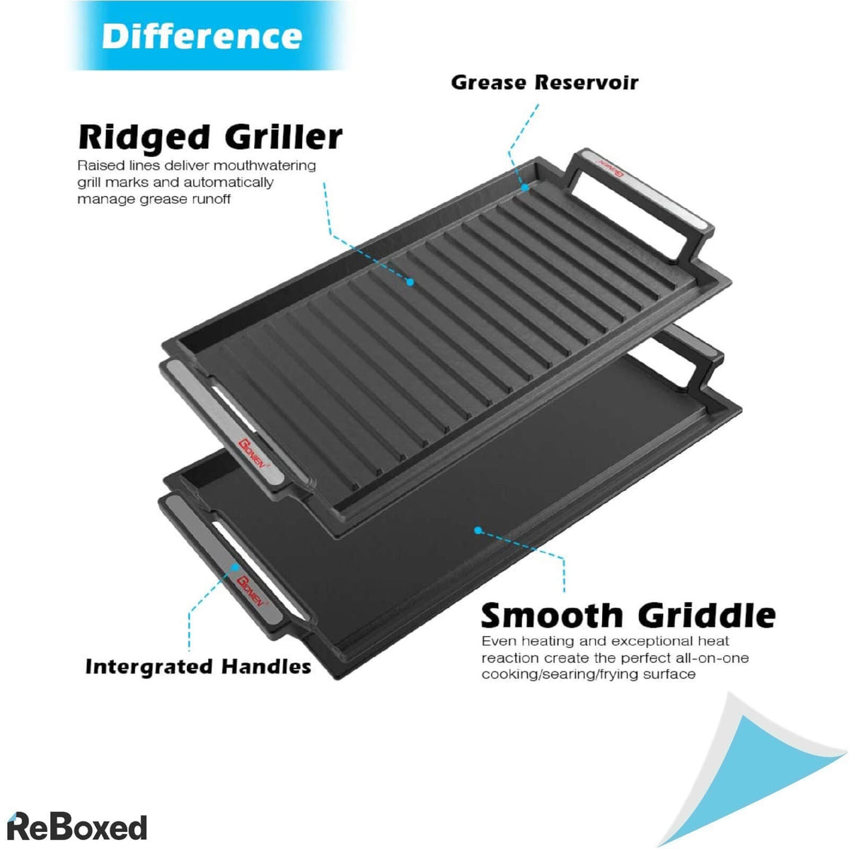 Gionen Set 2 Tavi Tigai Grill Fonta pentru Inductie 432x228mm