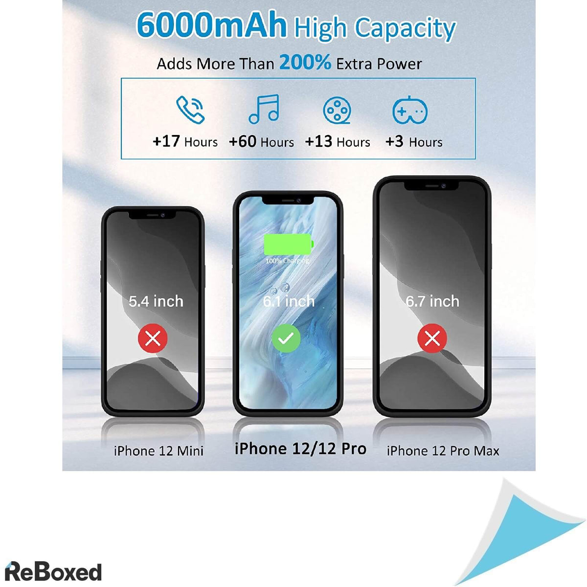 Husa de Protectie cu Baterie 6000mAH iPhone 12/PRO si Stand