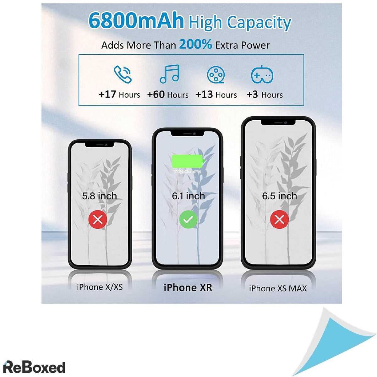 Husa de Protectie cu Baterie 6800mAH Apple iPhone XR si Stand