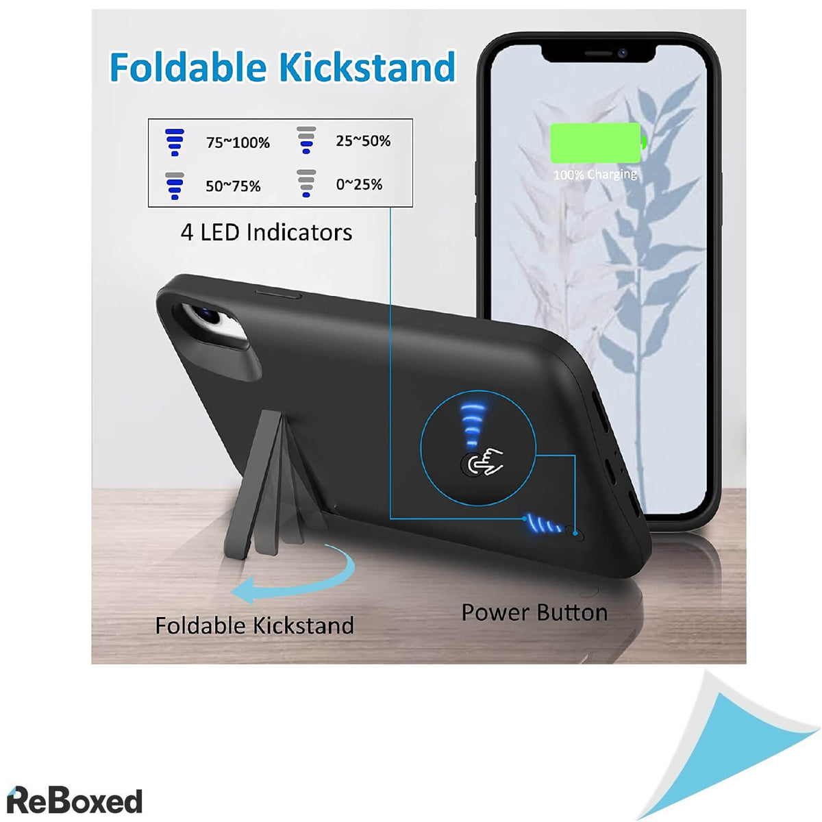 Husa de Protectie cu Baterie 6800mAH Apple iPhone XR si Stand