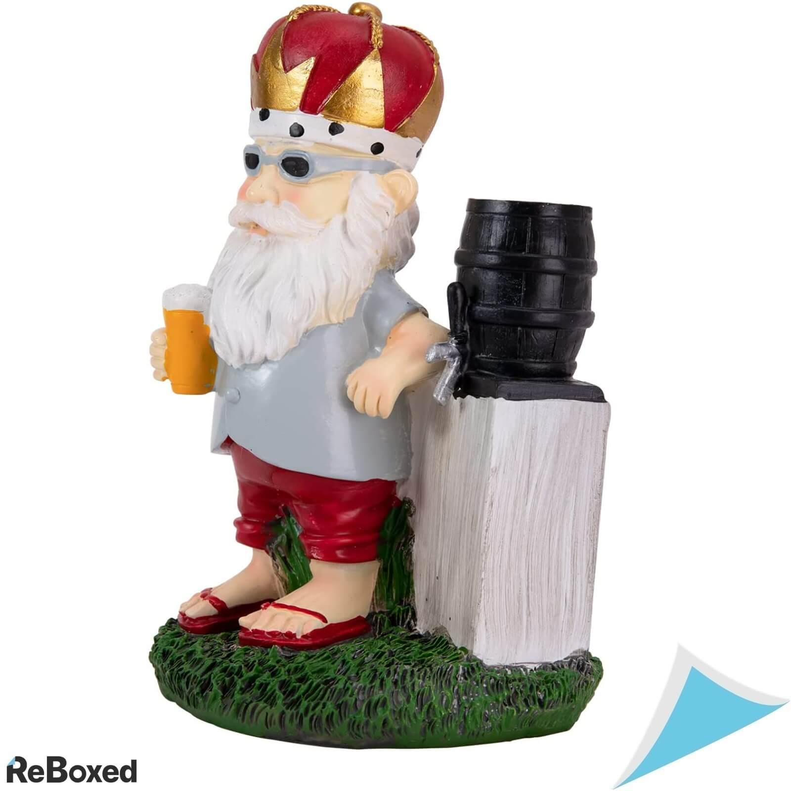 Lxlu Statuie Gnom de Gradina Polirasina Exterior Betiv cu Bere