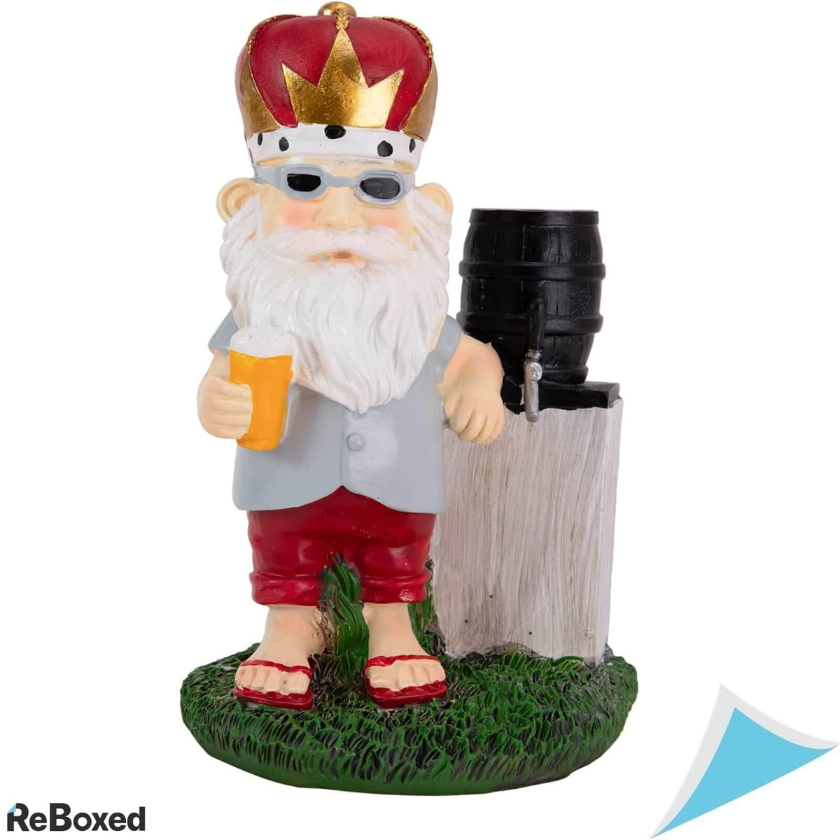 Lxlu Statuie Gnom de Gradina Polirasina Exterior Betiv cu Bere