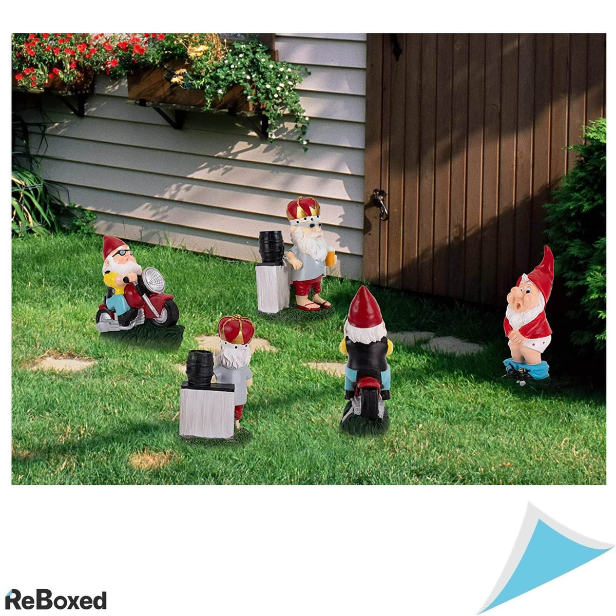 Lxlu Statuie Gnom de Gradina Polirasina Exterior Betiv cu Bere