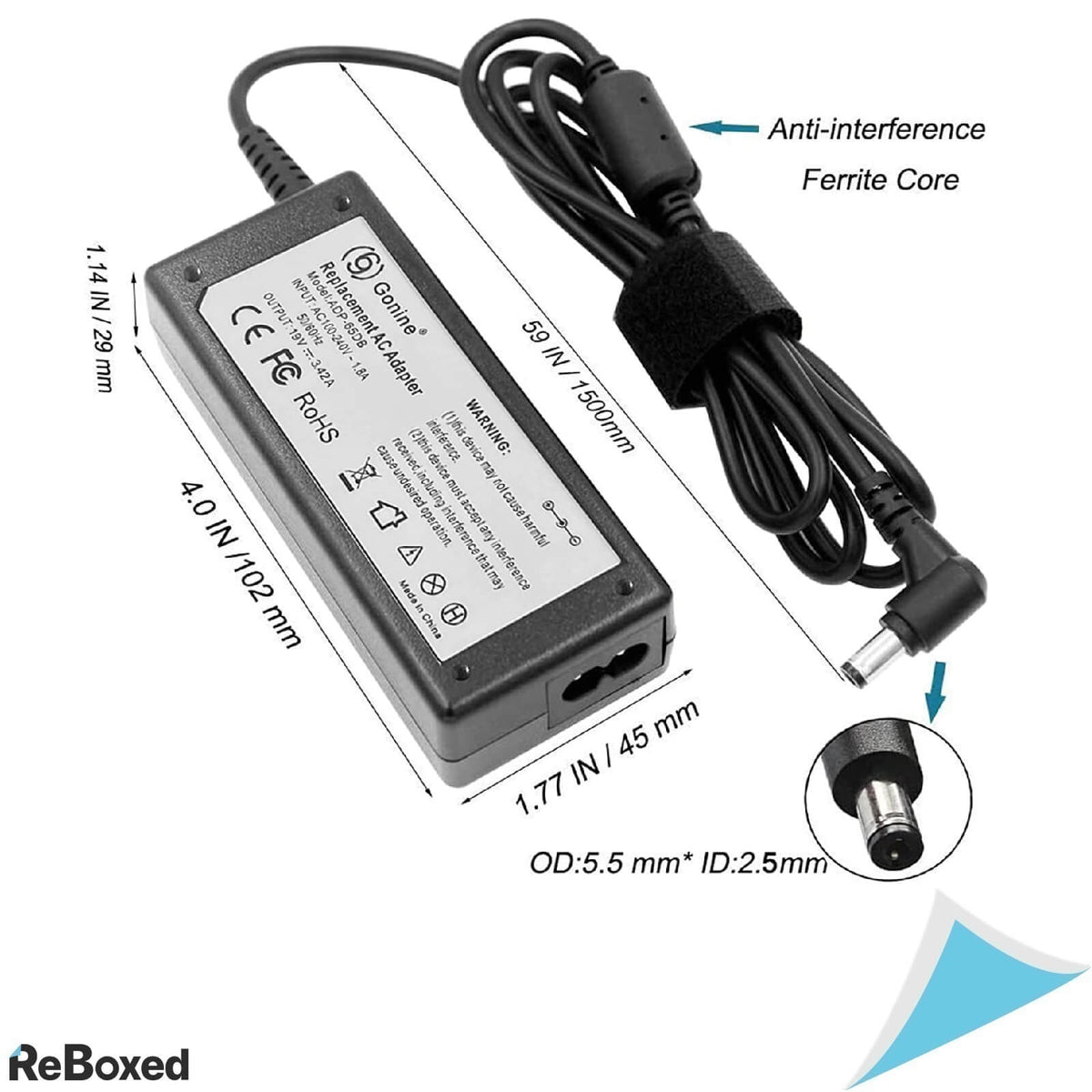 Gonine Alimentator Universal Laptop 220VAC 19VDC 3.42A 9 Mufe