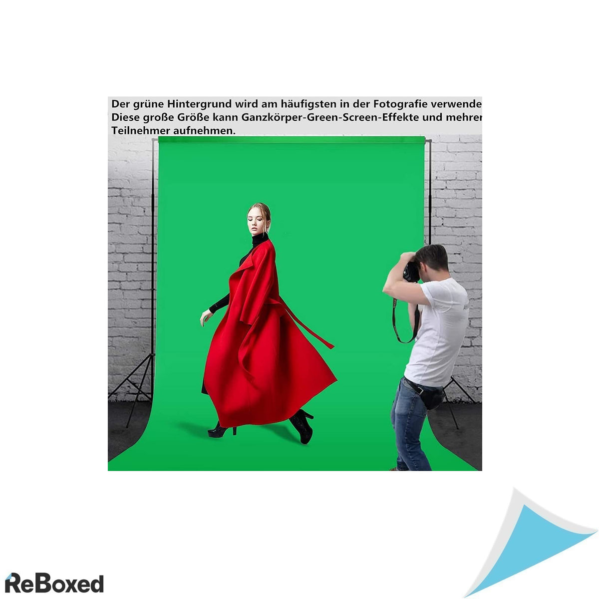 Greenscreen Fundal Foto 1.8 x 2.8m Pliabil si Suprafata Mata Verde