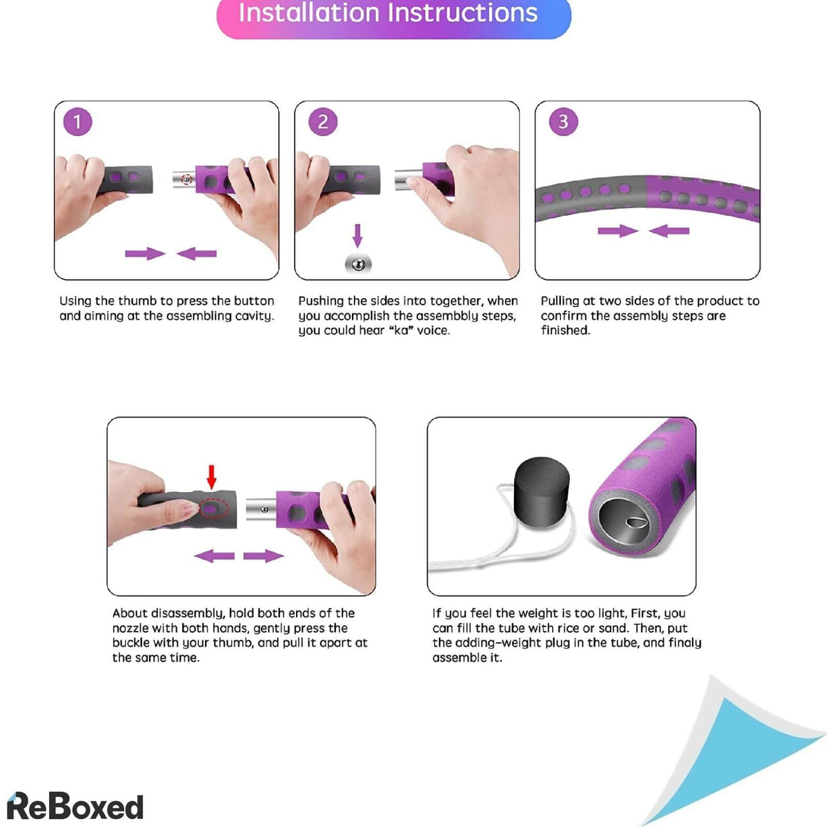 Grefic Set Fitness Hola Hoop 92cm Otel si Coarda de Sarit