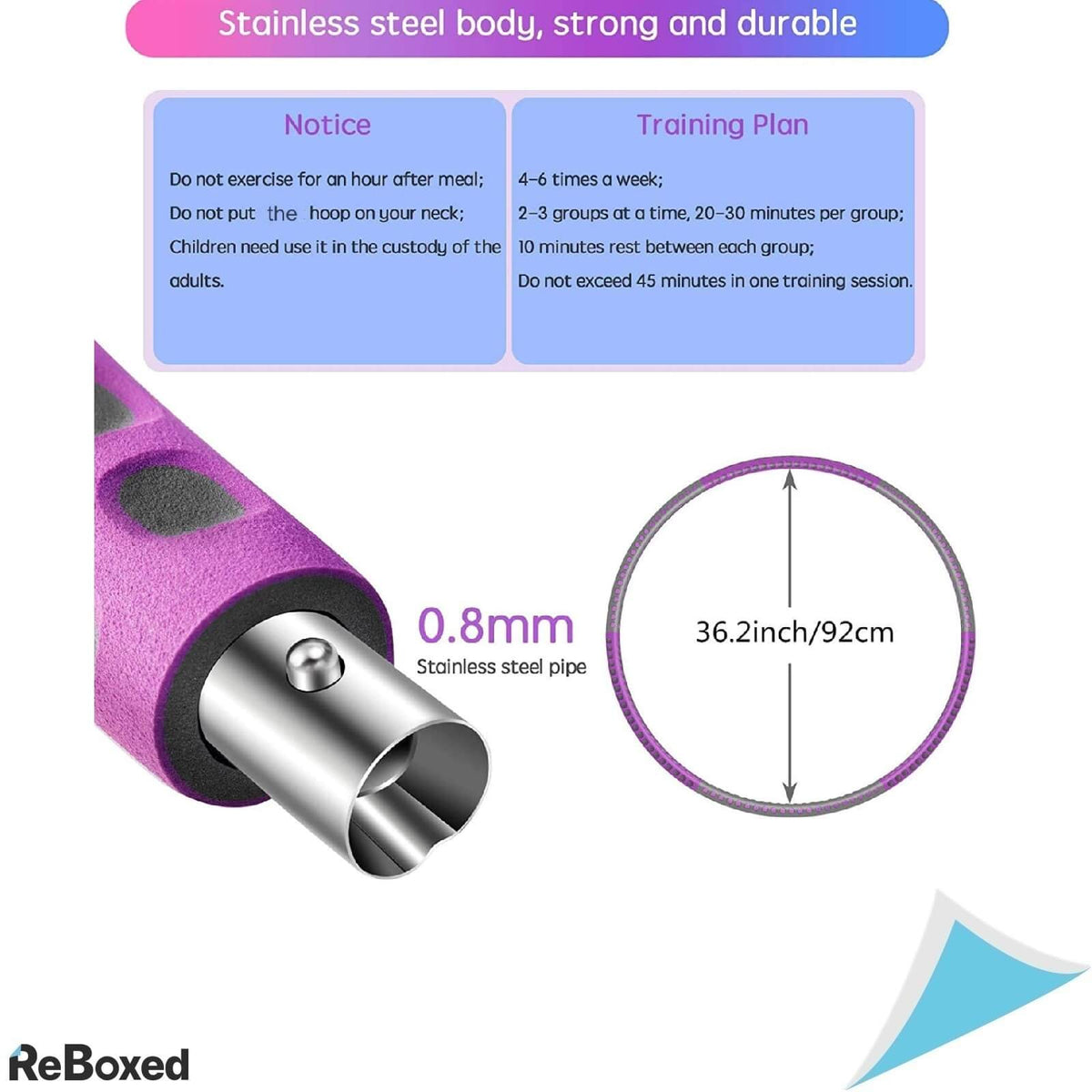 Grefic Set Fitness Hola Hoop 92cm Otel si Coarda de Sarit