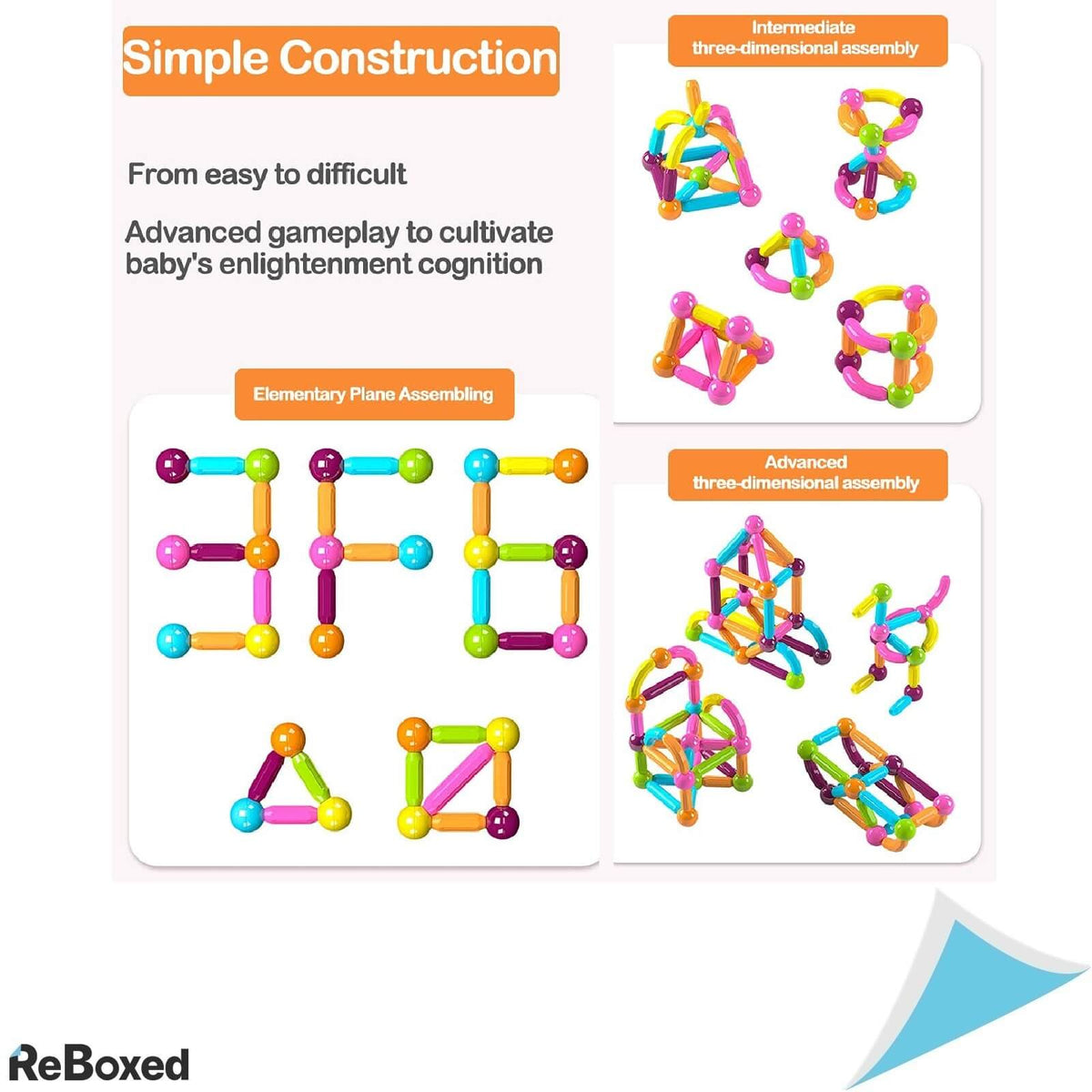 Guijiyi Set Blocuri Magnetice Pentru Copii 68 piese