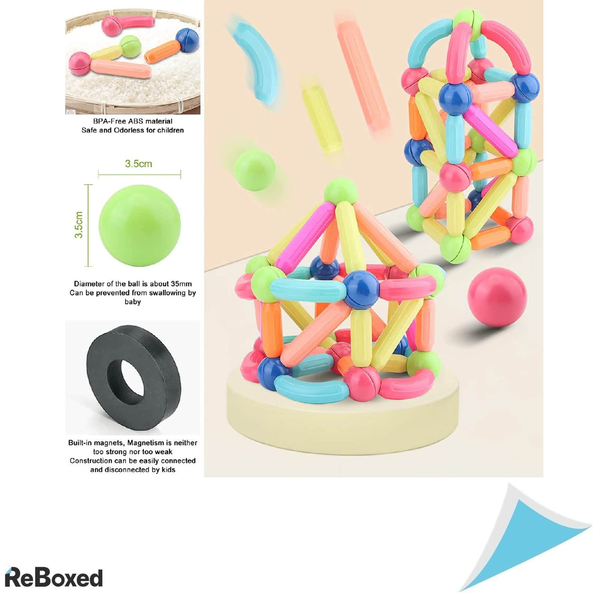 Guijiyi Set Blocuri Magnetice Pentru Copii 68 piese